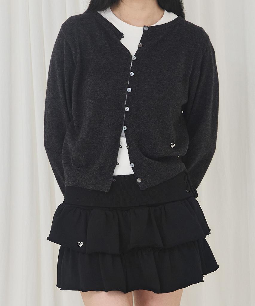 Alkialka Ruffle Jersey Skirt (Black)