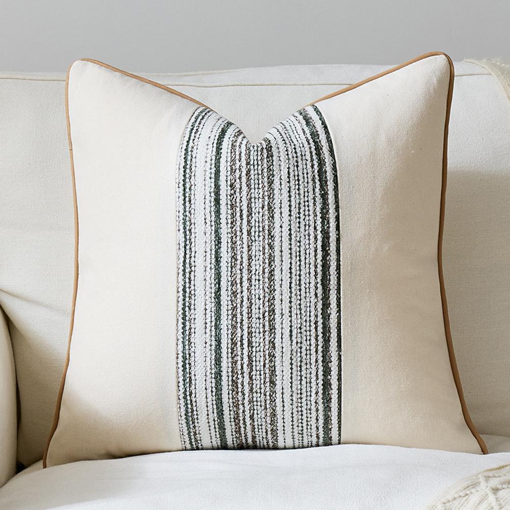 Farmhouse Cushion Cases with Stripe Pattern Soft Woven Pillowcase Striped Throw Covers for Home Bedroom Living Room Sofa Decor