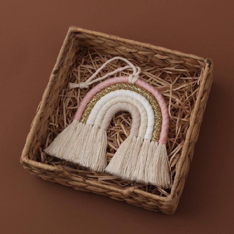 Colorful Woven Macrame Rainbow Wall Decor Party Decoration for Kids Baby Nursery