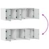 Wall Cabinet with Glass Doors White 102 X 37 X 35 Cm