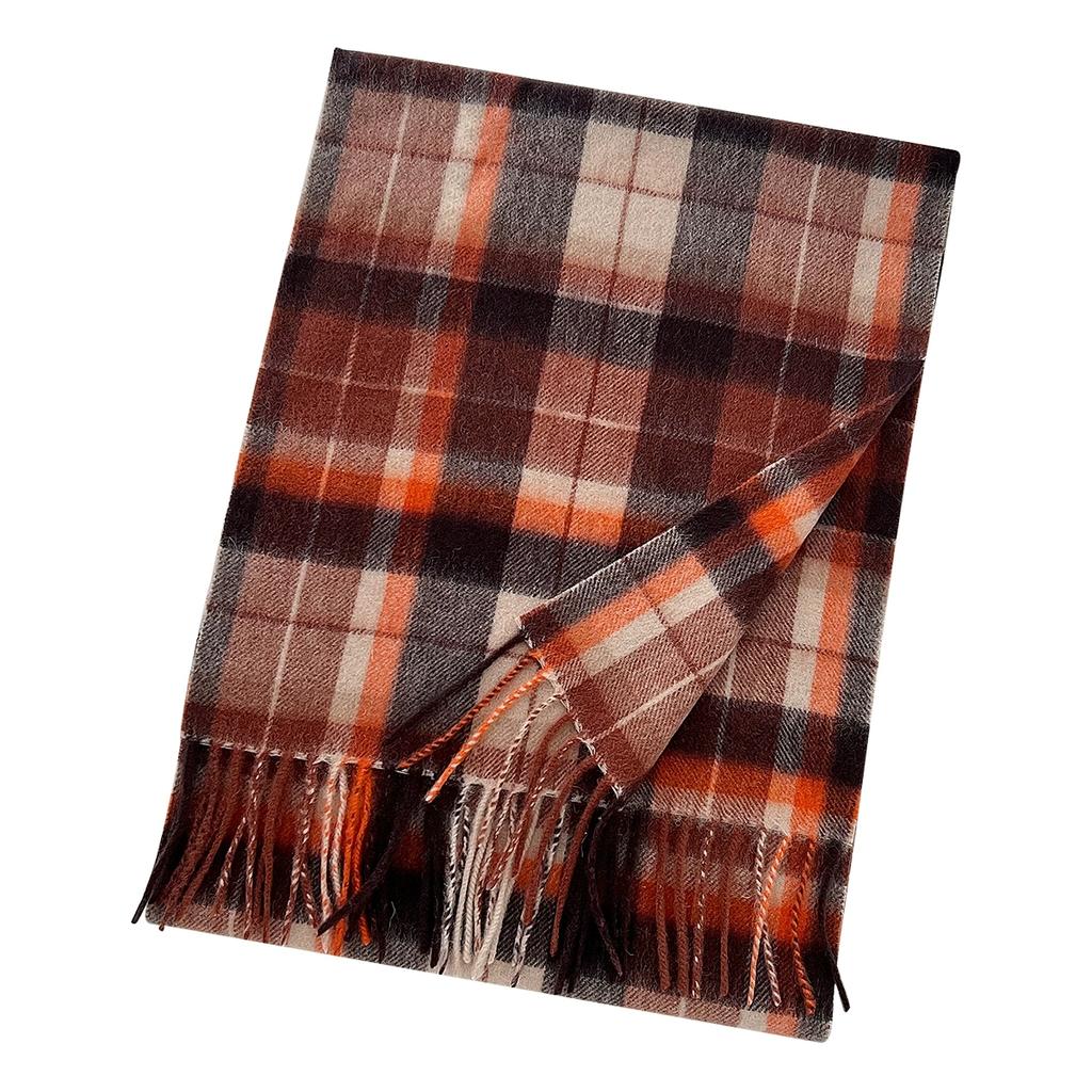 100% Pure Wool Scarf Female Winter Warm Cashmere Shawl Checkerboard Couple Accessory Outdoor Wrap Windproof Scarf