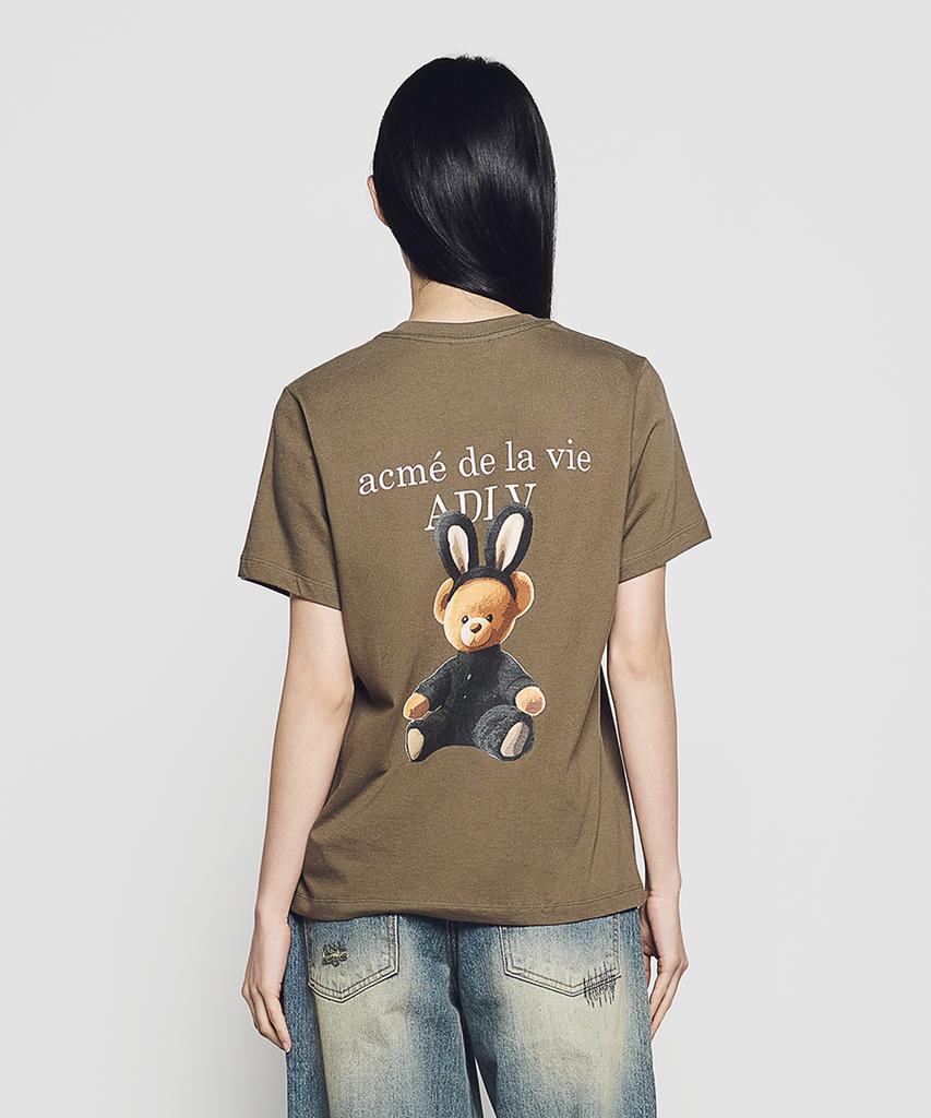 ACME DE LA VIE Woman Rabbit Bear Doll Logo Short Sleeve T-Shirt (4 Color)