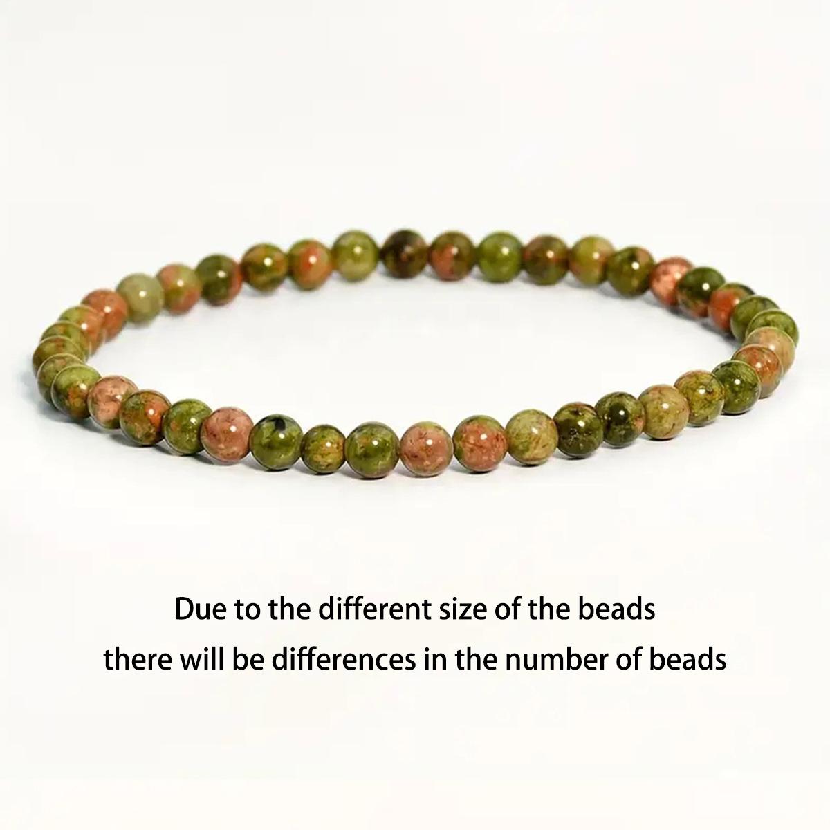 Natural floral green stone bracelet, single circle bracelet, 4/6/8/10mm, vintage versatile accessory