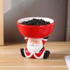 Santa Claus Ceramic Pet Bowl: Elevated Anti-Tip Design with Neck Protection for Cats and Dogs