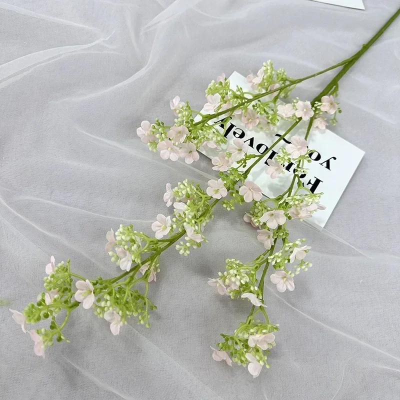 Simulation Flowers Silk Gypsophilas Wedding Decor Artificial 3 Forks Gypsophila Branches Pink Fake Flower Balcony Decoration