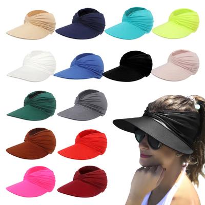 Women Sun Hat Empty Top Design Elastic Band UV Protection Hat with Ponytail