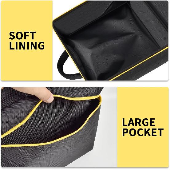 Car Jumper Starter Storage Bag Compatible With DEWALT DXAEJ14 Digital Portable Power Station Air Compressor, Carrying Case Holder Container (Black