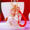 Rhinestone Pony Car Keychain Metal Bag Pendant Keychain Ring Year Of The Horse Zodiac Charm