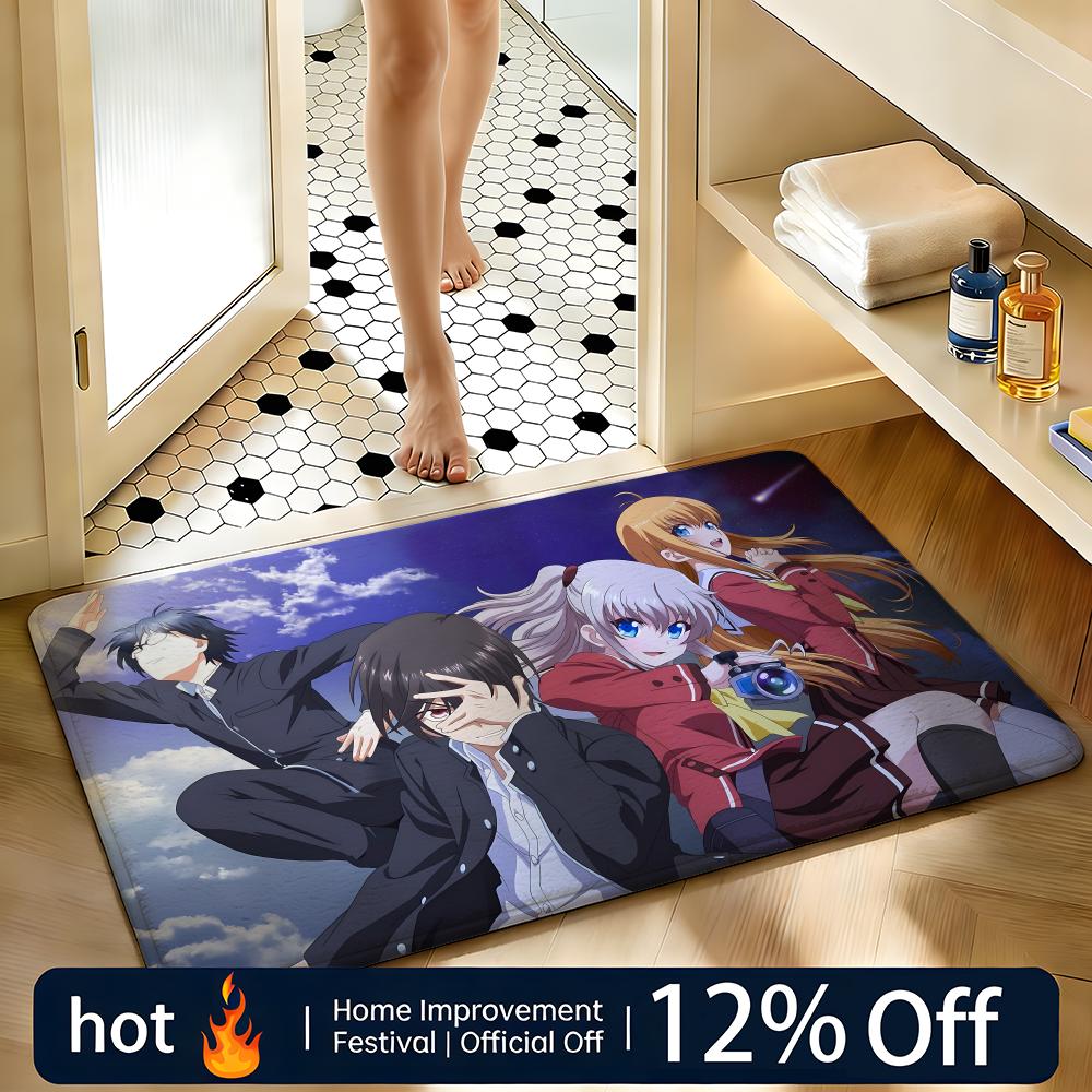 Soft Absorbent Non-Slip Rug Anime C-CharlotteS Floor Mat Home Decor Doormat Bedroom Floor Mat Shower Carpet