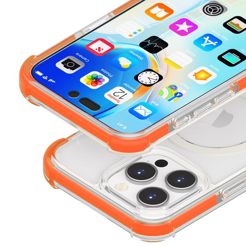 For iPhone 16 Pro Case Compatible with MagSafe Reinforced Corners TPU+Acrylic+TPE Phone Cover