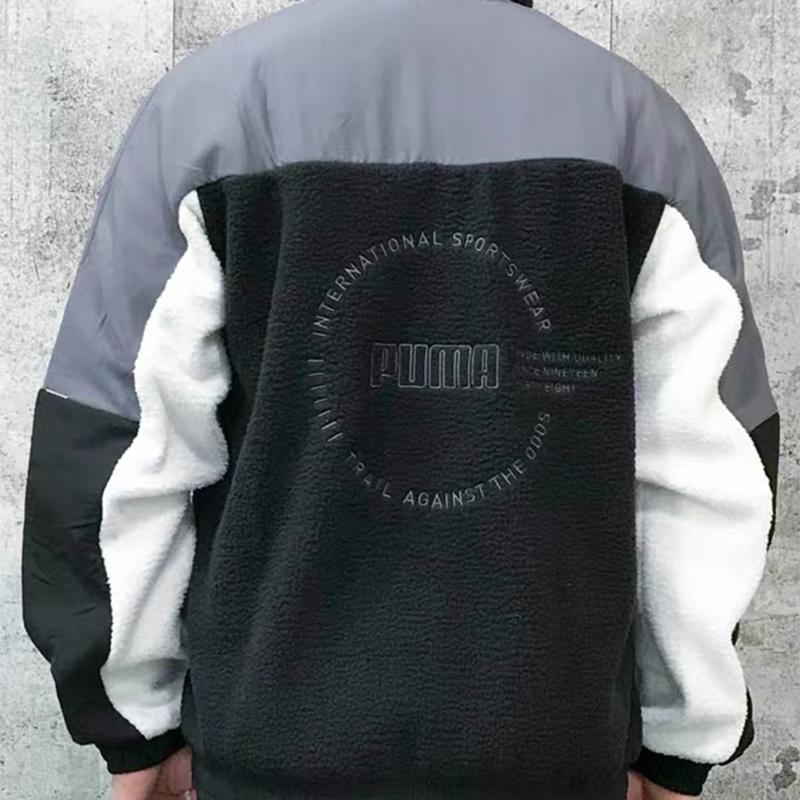 Puma Polo Fleece Jacket Men Outerwear Black 596731-01