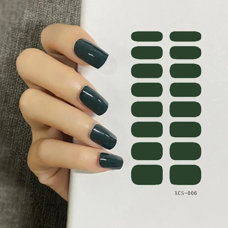53 Colors Nail Polish Stickers Pure Strips Waterproof Adhesive Nail Full Sticker Environmental Protection DIY Nai Stickers