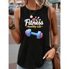 Women's round neck sleeveless vest with fun design