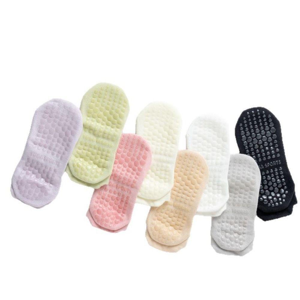 5Pairs Simple Anti-Slip Fitness Socks Sweat-Absorbent Short Tube Socks Yoga Socks Women  Dance
