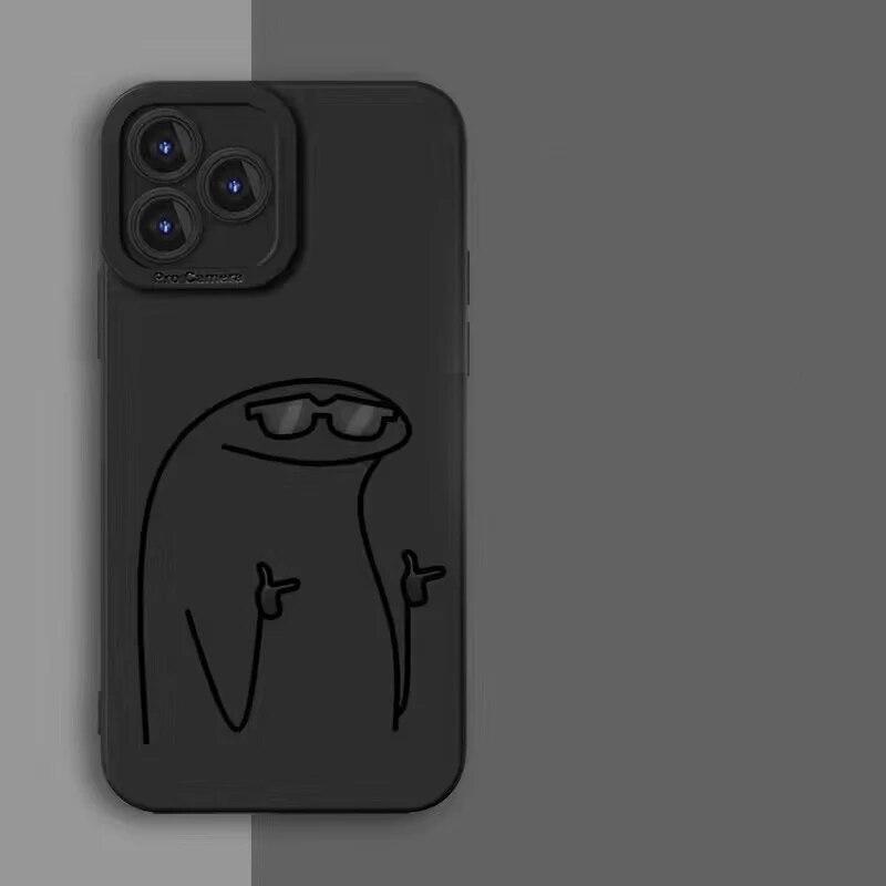 

Модный мягкий милый телефон для Iphone 12 6s Plus 14 XR Max 8 Mini 13 X Pro 11 XS 7 6, прямой мягкий силиконовый чехол из ТПУ for Iphone 13pro Max чёрный