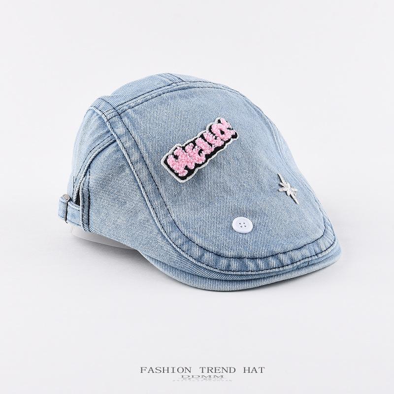 

Кепка Forward Женская весенне-летняя мода Do Old Cowboy Retro Beret Y2k Cute Show Face Маленькая кепка с утиным язычком Newsboy M（56-58cm） светло-синий