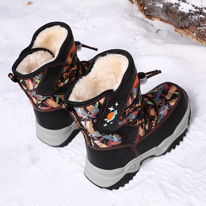 Newest Children'S Winter Hightop Warm Snow Boots Fashion Casual Comfort Cotton Boot Girls Outdoor Nonslip Plus Velvet Sport Shoes