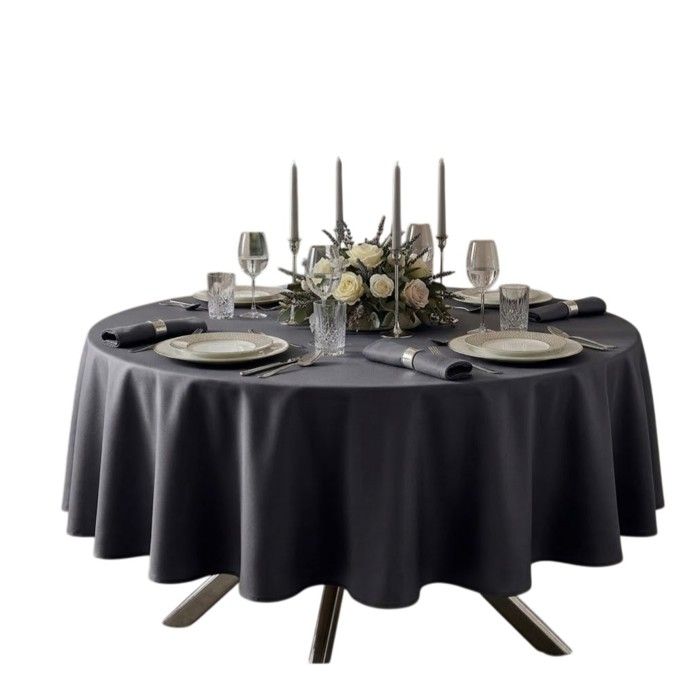 Nappe ronde anti tache 180 cm Colors ardoise