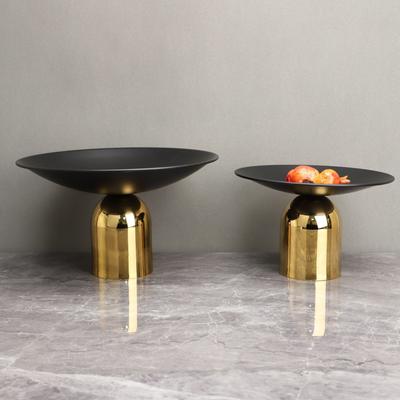 Golden Tray Desktop Storage Container Metal Mushroom Fruit Plate Tabletop Decorative Figurines Home Decoration Accessories