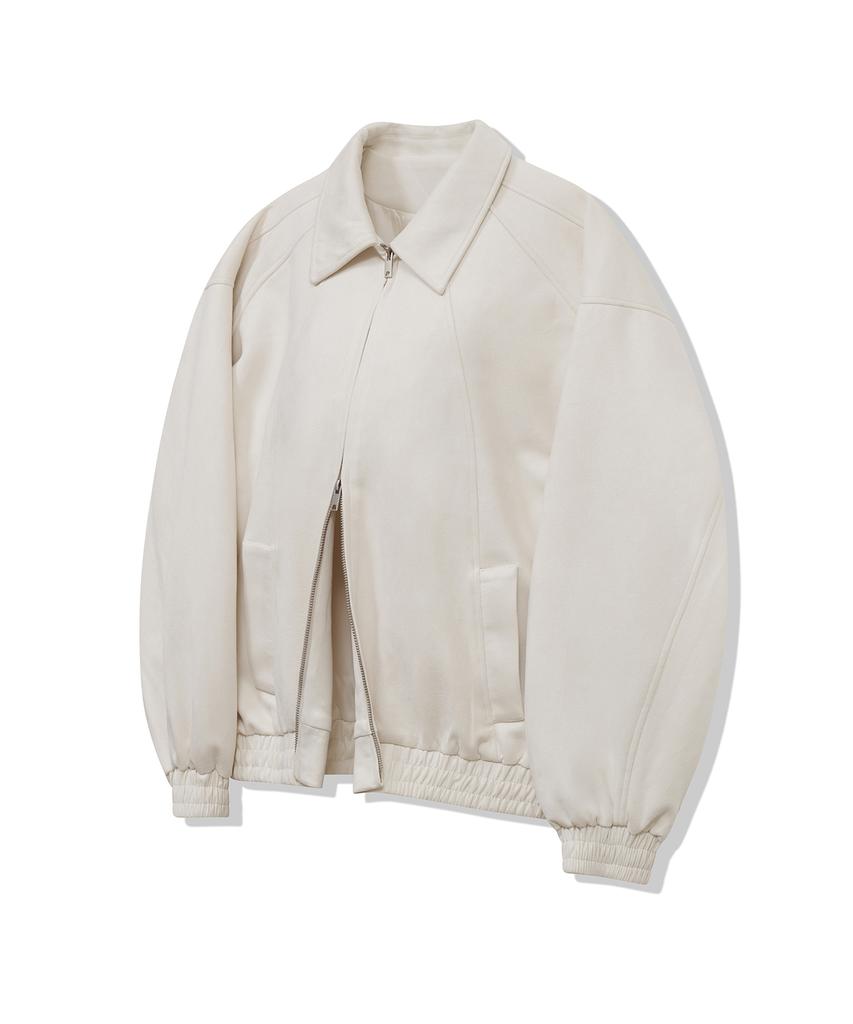 Ironyporno Whiteline 86-Iro328 Line Blouson Suede Jacket Ivory
