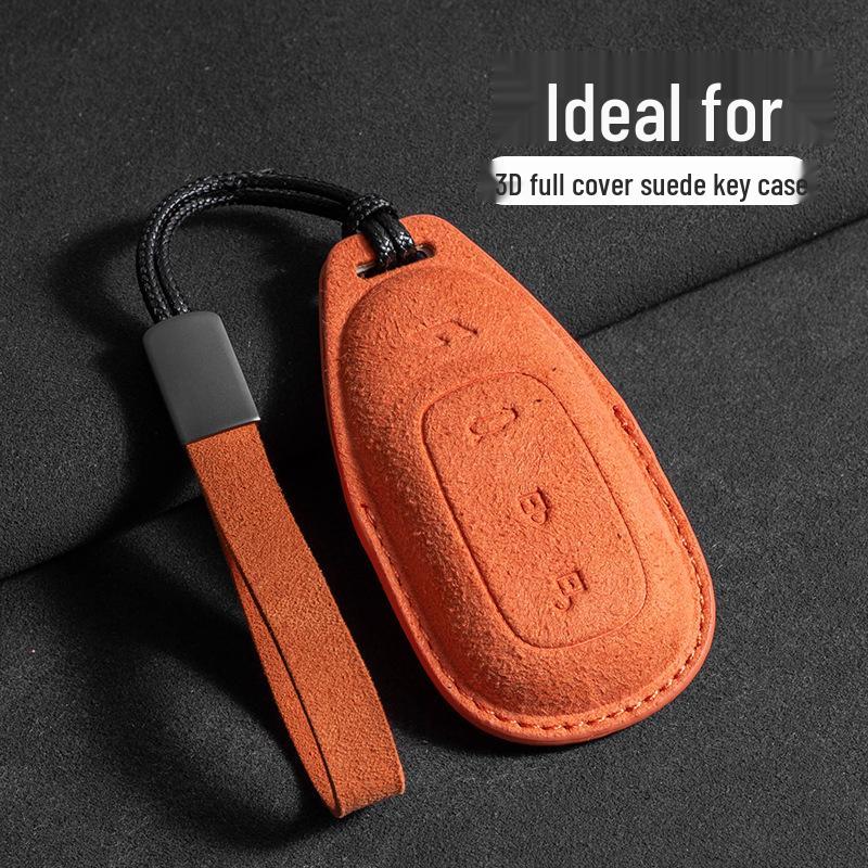 Ideal L6-L9 Three-Color Suede Key Cover with Buckle - Car Interior Accessory