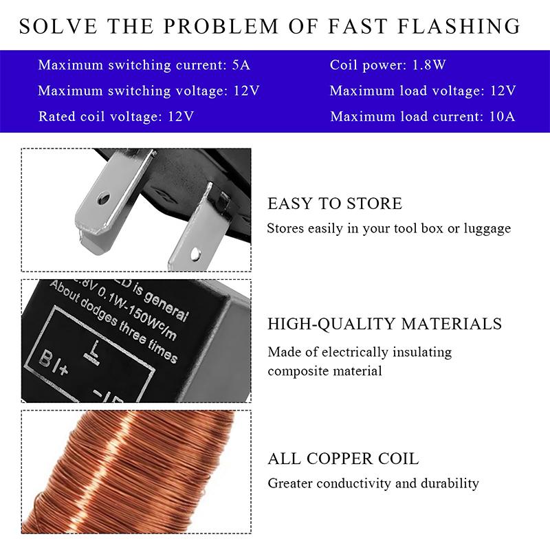 Cf13 Led Electronic Flasher Relay Cf13 Jl-02 Ep34 3-Pin 12V 0.02A-20A Turn Signal Fixed Relay For Car Accessories