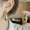 Gold Temperament Earrings: Elegant, Simple Design with Titanium Alloy Backs
