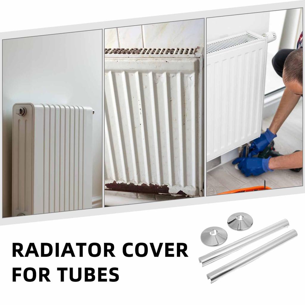 1 Set Plastic Radiator Pipe Covers Sturdy Abs Sleeve Central Heating Clip-On Decorative Cover For Home Improvement - Radiator