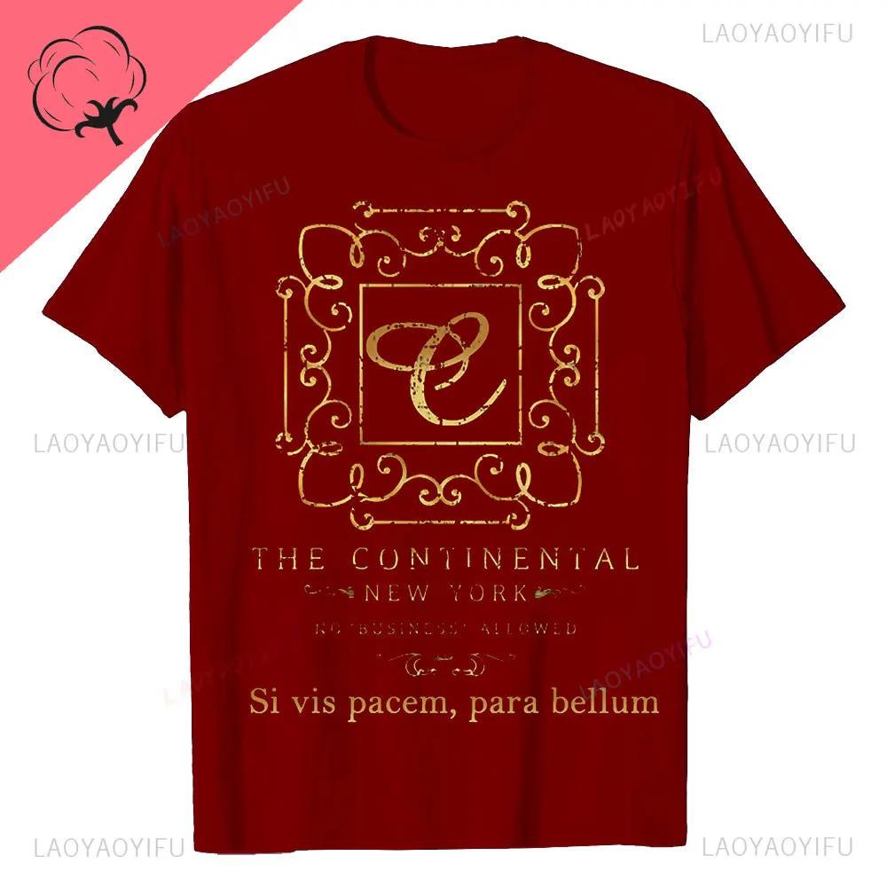 John Wick Movie Printed T Shirt Continental NYC Adult Short Sleeve Action Thriller Vintage Style Graphic Oneck Summer Tees