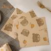 50Pcs Sandwich Packing Paper Cartoon Bear Print Package No Odor Useful Disposable Household Oil-proof Baking Pad Paper Kitchen Tools