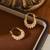 Exquisite Pearl Hoop Earrings: Elegant, Lightweight, Fashionable Design for Women
