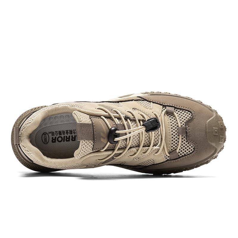 Warrior Classic Simple Fashion Trend Non-Slip Wear-Resistant Lightweight Low-Top Hiking Shoes Men hiking shoes Light-Khaki Brown WXY(S)-5105N02