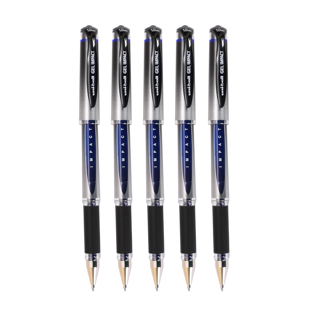 Uni-Ball UM-153S Gel Impact 1.0 Mm Blue Ink Gel Pens Pack of 5 for Office, Home & School Writing