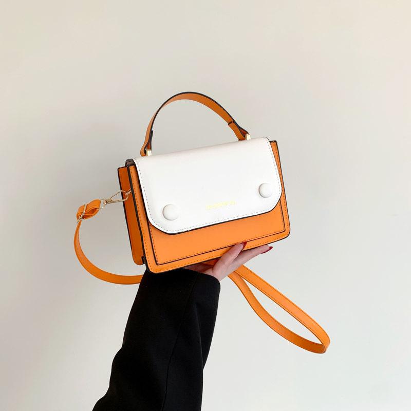 Geantă mică pătrată nouă de primăvară pentru femei, cu textură și îmbinare în culori contrastante, proaspătă și la modă, de umăr sau crossbody