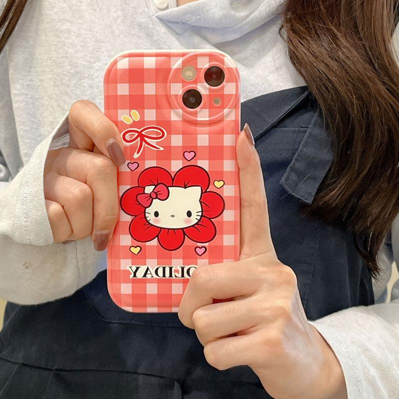 Air cushion flower KT cat plaid for iPhone11promax iPhone 11 mobile phone case 11 silicone xr female xs tide