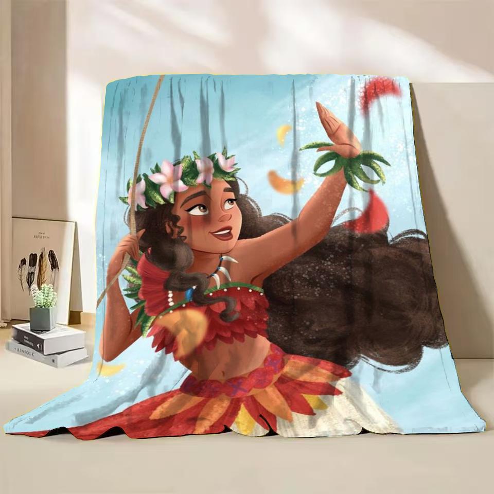Disney Moana Duffy Flanel Worpdeken voor Bed Sofa Thuis Slaapkamer Kantoor Reizen Kinderdeken Kinderen Winter Warm Cadeaus