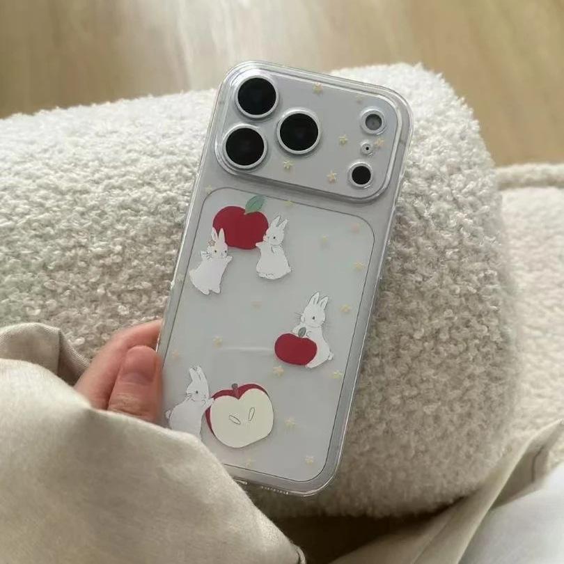 Cute Star Apple Rabbit for iPhone17Promax Mobile Phone Case Apple 16 Transparent 15 Space Case 14