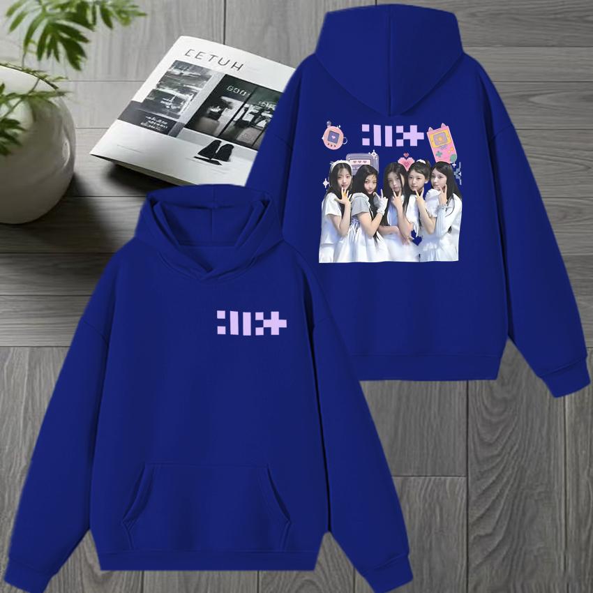 2026 Korea ILLIT Kpop Band New Album Double Sided Graphics Hoodies Unisex Trend Y2k Pullover Men Women Fleece Casual Sweatshirt High Quality Tops