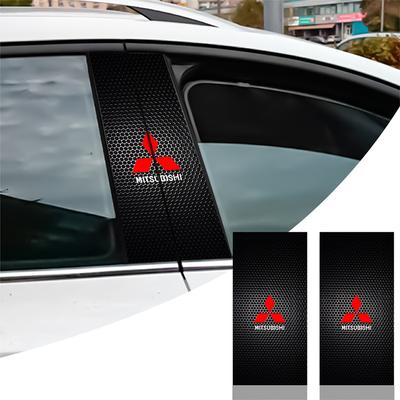 2Pcs Car B-Pillar Stickers Center Column Cover Decals Exterior Accessory For 9 Ralliart X EX ASX L200 Colt Outlander