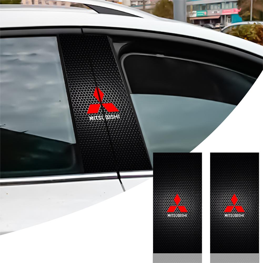 xksh2 2Pcs Car B-Pillar Stickers Center Column Cover Decals Auto Exterior Accessory For Mitsubishi 9 Ralliart X EX ASX L200 Outlander