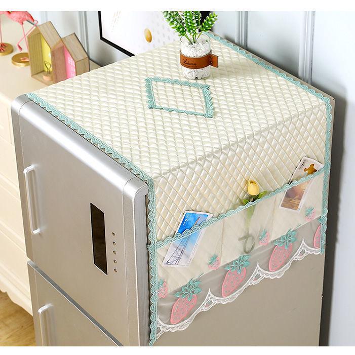 Kühlschrank Staubschutz Tuch Ein- und Doppeltür Kühlschrankabdeckung Haushaltskühlschrank Öl- und Staubschutz