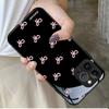 TEMU Hot-selling Pink Simple Bow Apple 13promax Mobile Phone Case iPhone AIR Glass Case
