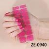 16Tips Pink Glitter Full Cover Nail Sticker Gradient Nail Polish Strips Long-Lasting Self Adhesive Manicure Art DIY Decoration