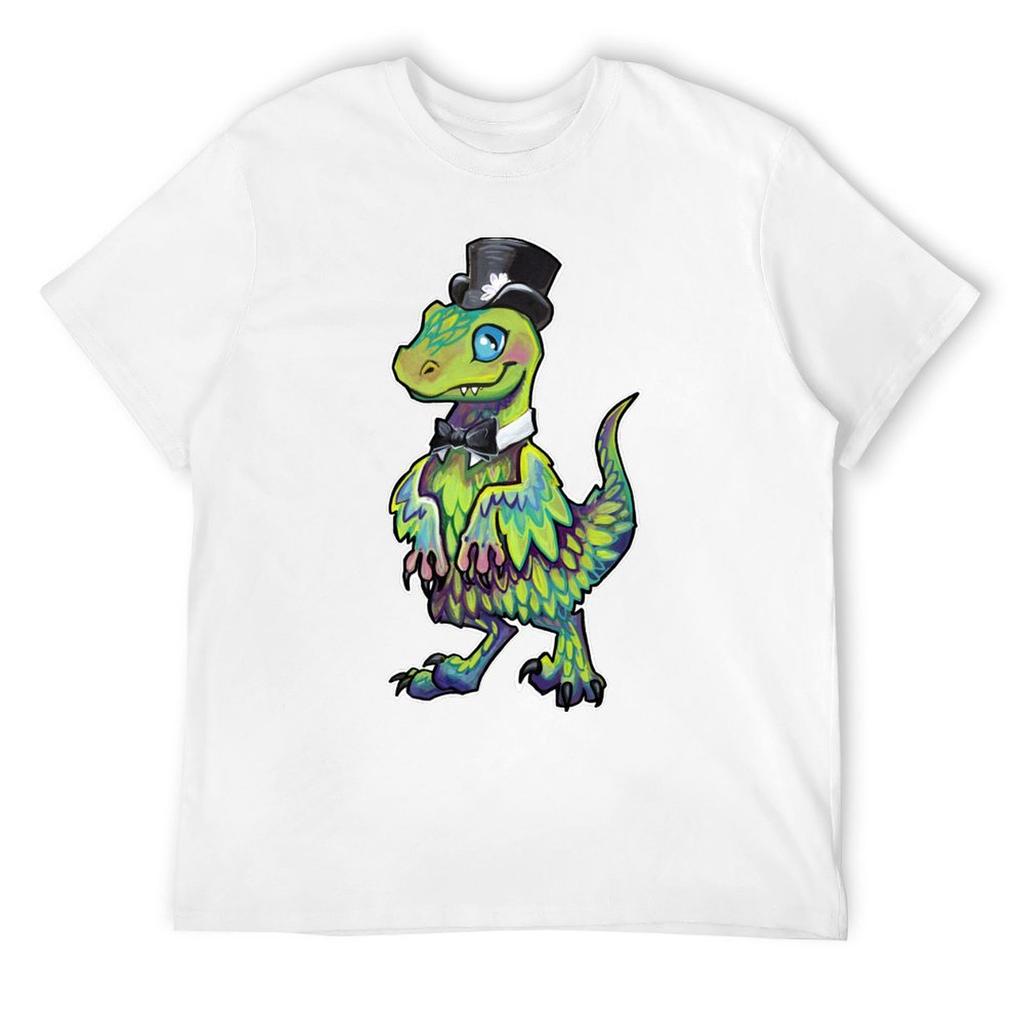 Dapper Feathered Raptor T-Shirt Tops Kawaii Clothes Tees Oversized T Shirt Men's T-shirts