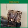 Fashionable Leopard Print Large Tote Bag For Women Stylish Pu Shoulder Handbag