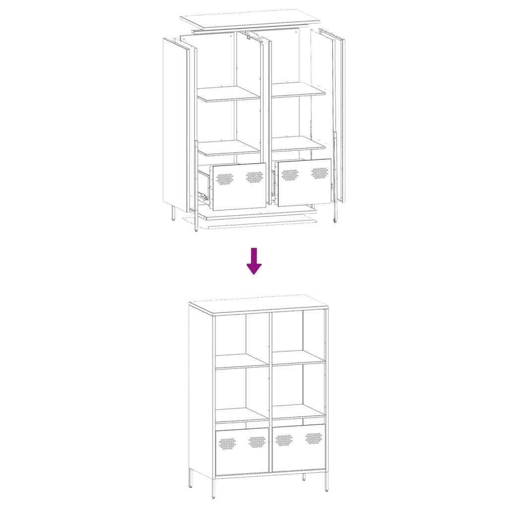 Highboard Anthracite 68x39x103.5 cm Steel