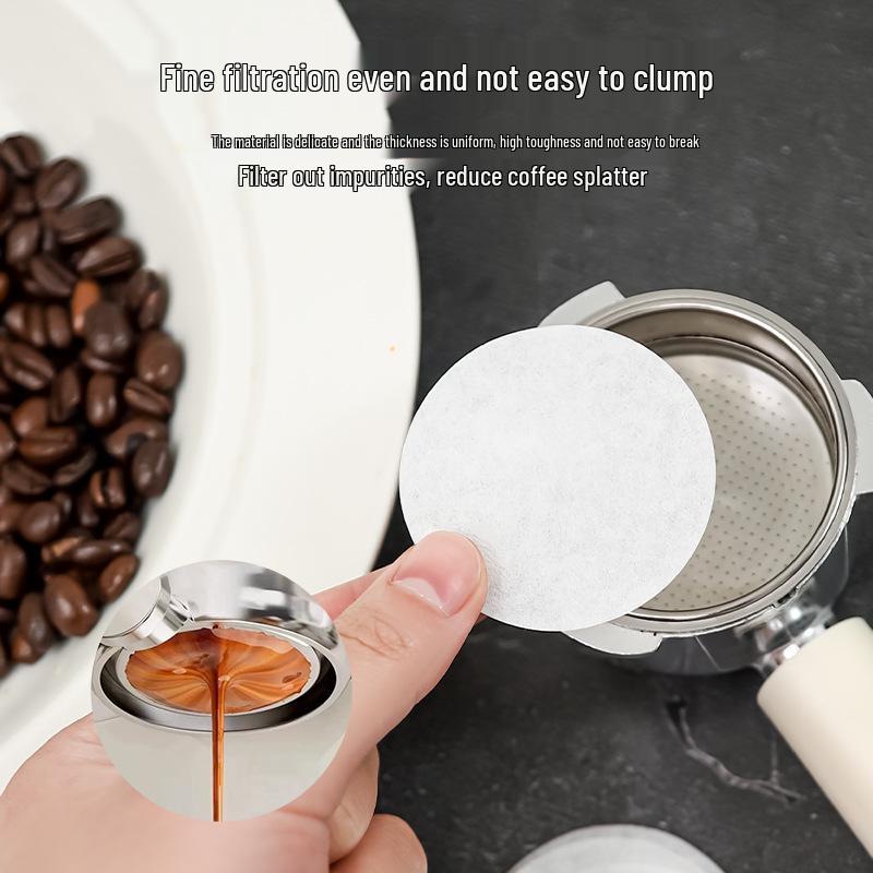 New Italian Coffee Machine Handle with Round Powder Bowl & Special Moka Pot Filter Paper