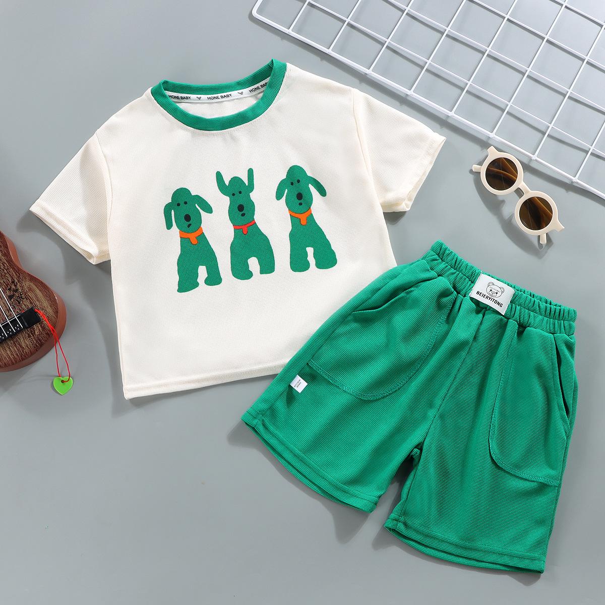 

Летняя детская одежда, костюмы для мальчиков и девочек, футболки с короткими рукавами + шорты, комплект, детский однотонный топ и штаны, детская одежда для дома 100cm