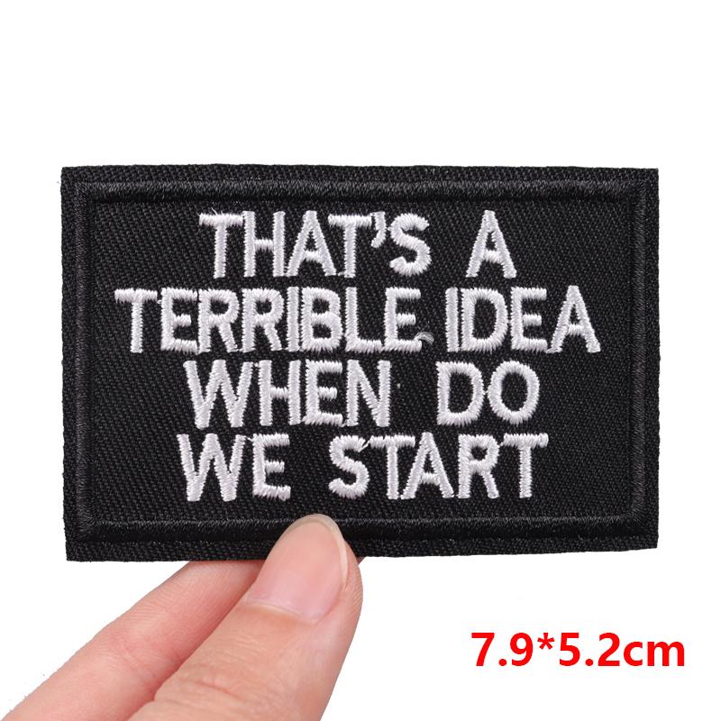 Black Series Letter Embroidered Patches Jackets Backpack Sew Badges Personalized Letter Slogans Iron On Patches For Clothing
