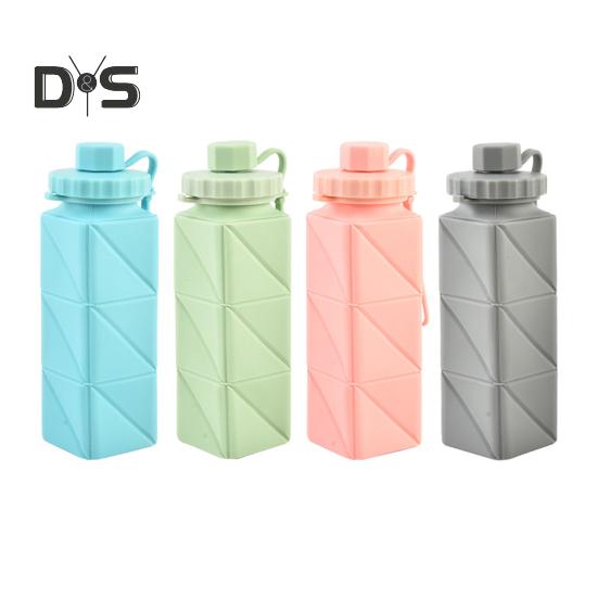 Silicone Foldable Water Bottle 610ml Leakproof Collapsible Water Bottle for Travel Camping Hiking Sports Outdoor BPA Free Portable Reusable Water Cup